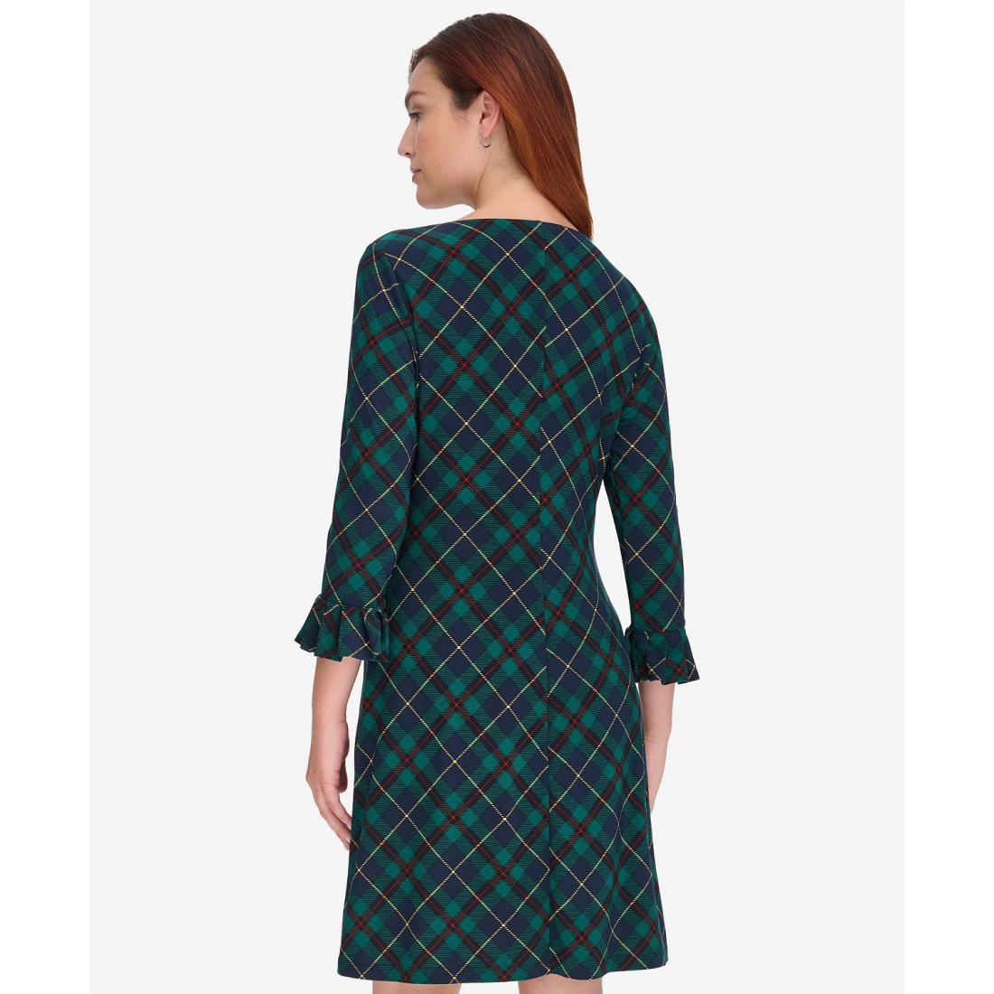 'Plaid Shift Crewneck Dress' pour Femmes