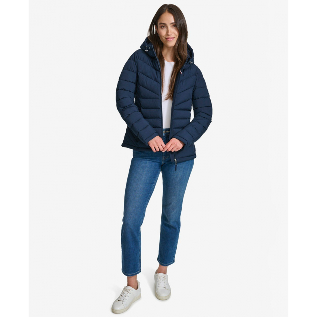 'Long Sleeve Hooded Puffer Jacket' pour Femmes
