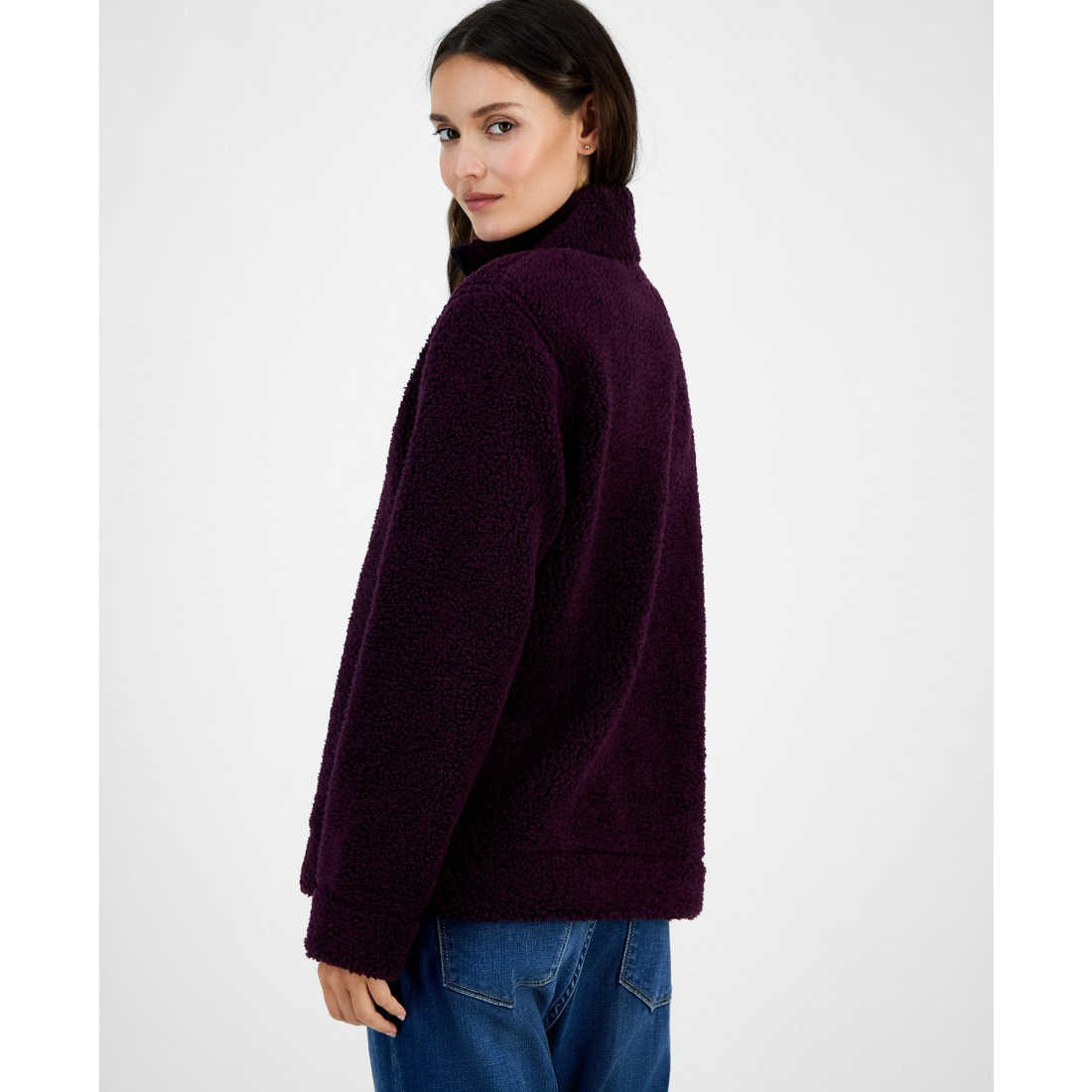 'Quarter-Zip Faux-Sherpa Jacket' pour Femmes