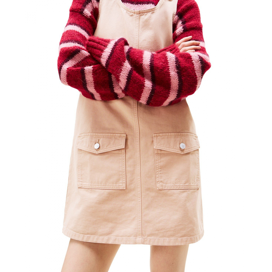 'Cotton Pinafore Sleeveless A-Line Dress' pour Femmes