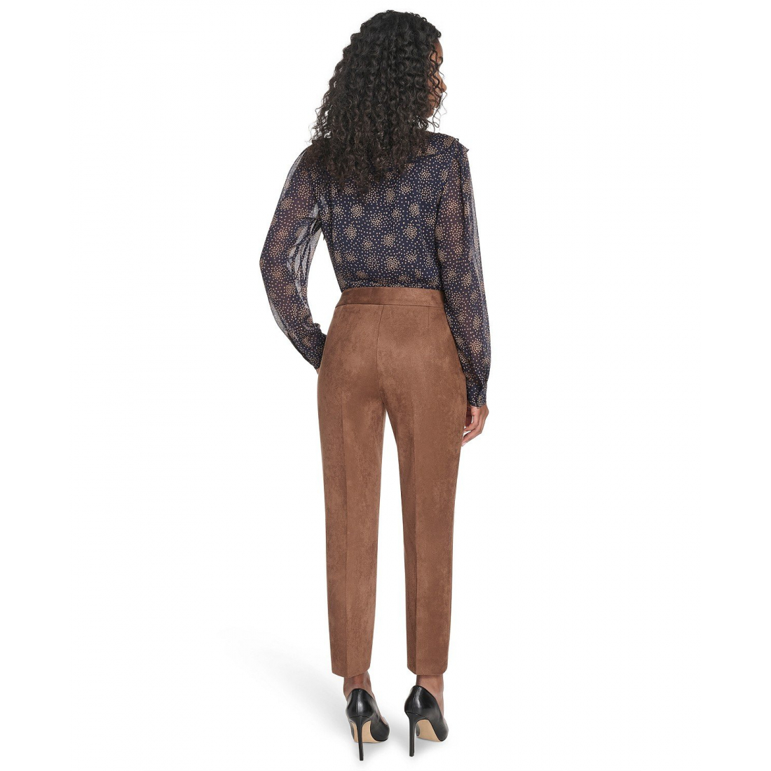 'Scuba Suede High-Rise Ankle Pants' pour Femmes