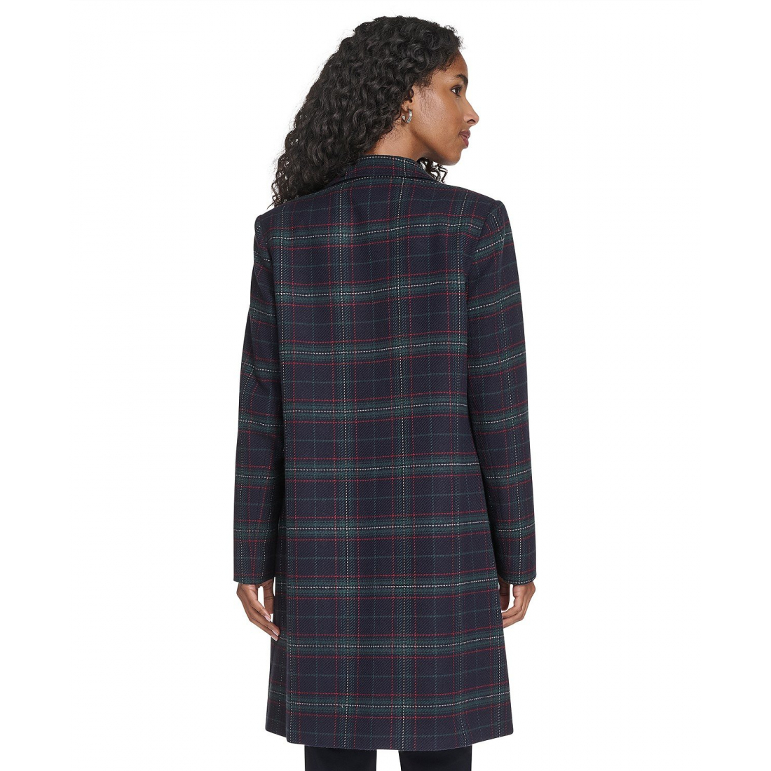'Windowpane Open Front Topper Jacket' pour Femmes