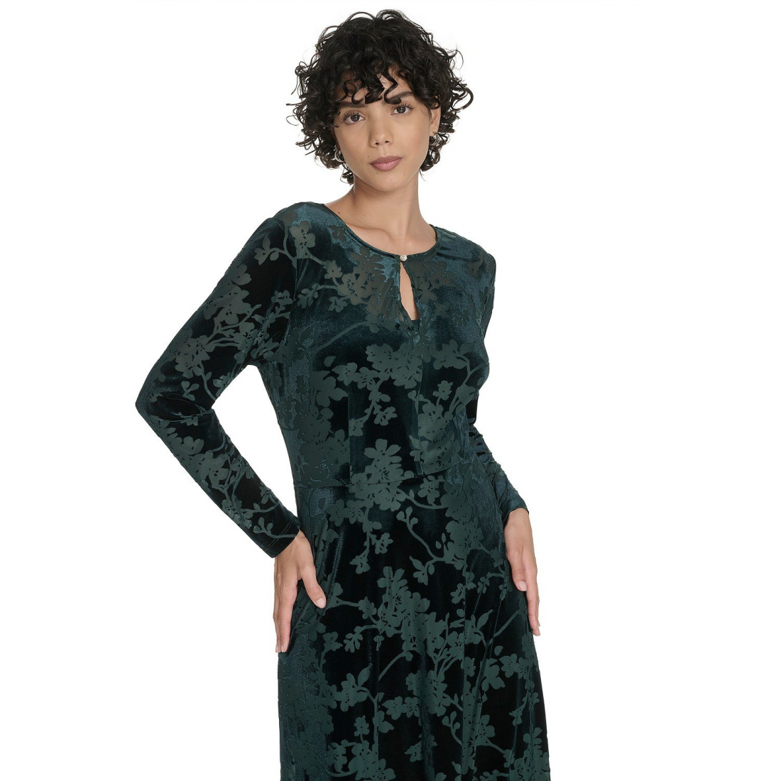 'Keyhole Printed Midi Dress' pour Femmes