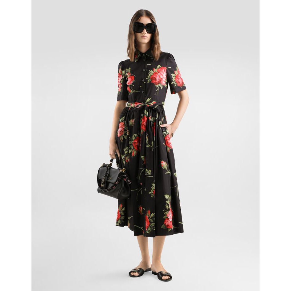 Women's 'Bouquet-Print Poplin' Shirtdress