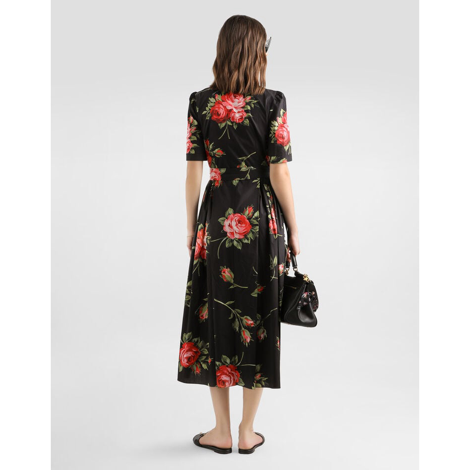 Women's 'Bouquet-Print Poplin' Shirtdress