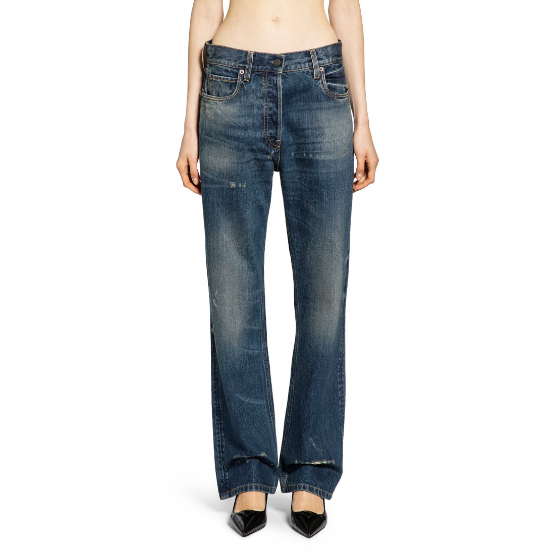 'Straight Leg Washed' Jeans für Damen