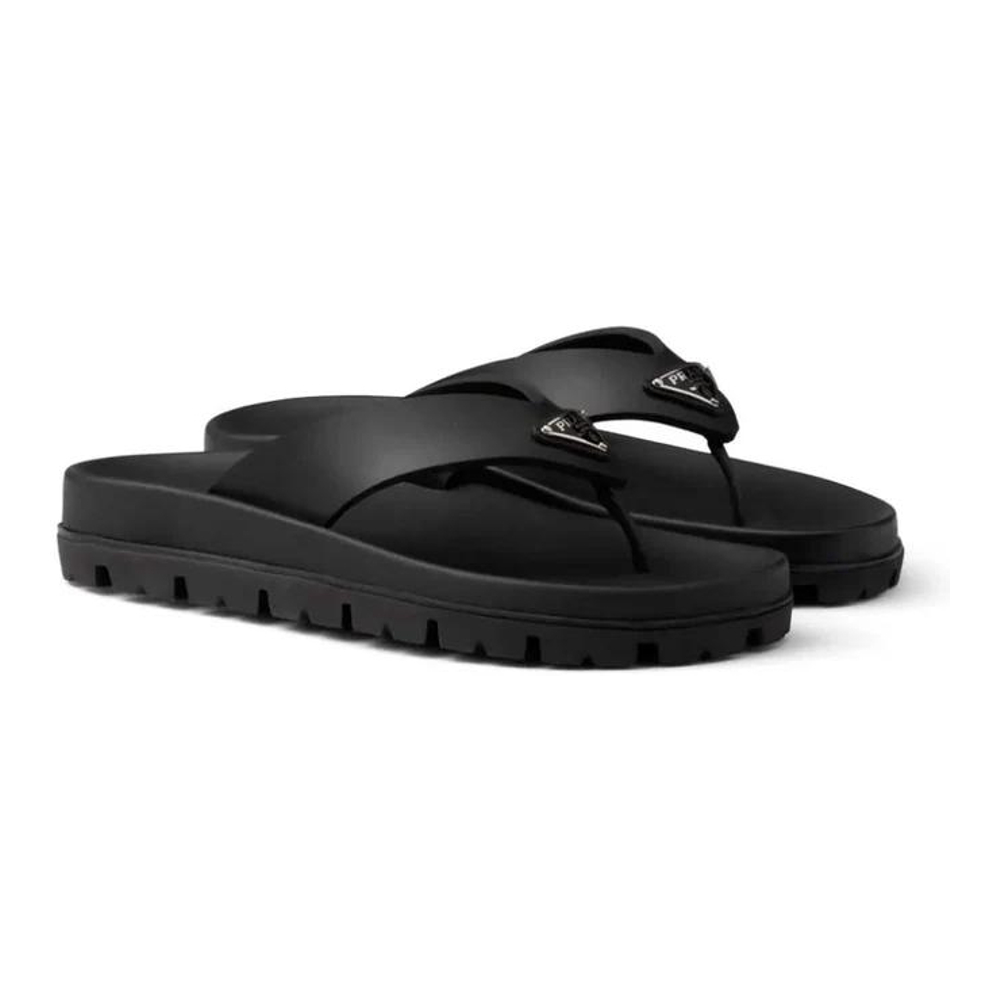 'Triangle-Logo' Flache Sandalen für Damen