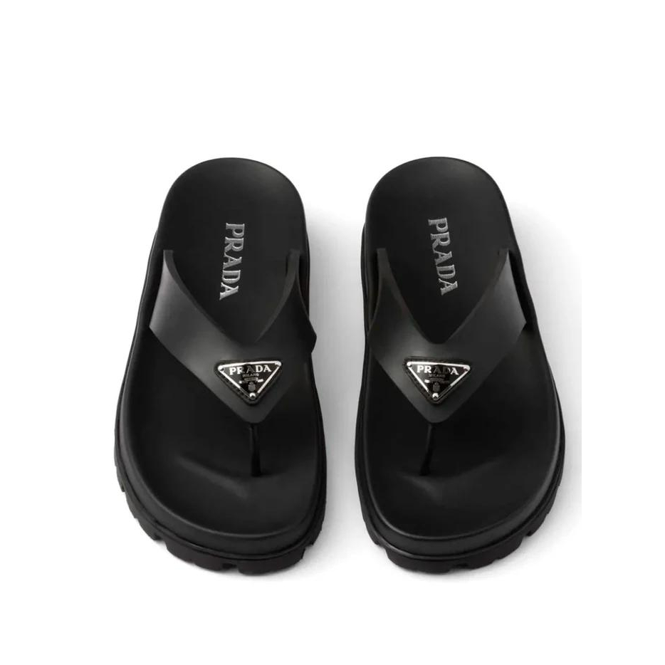 'Triangle-Logo' Flache Sandalen für Damen