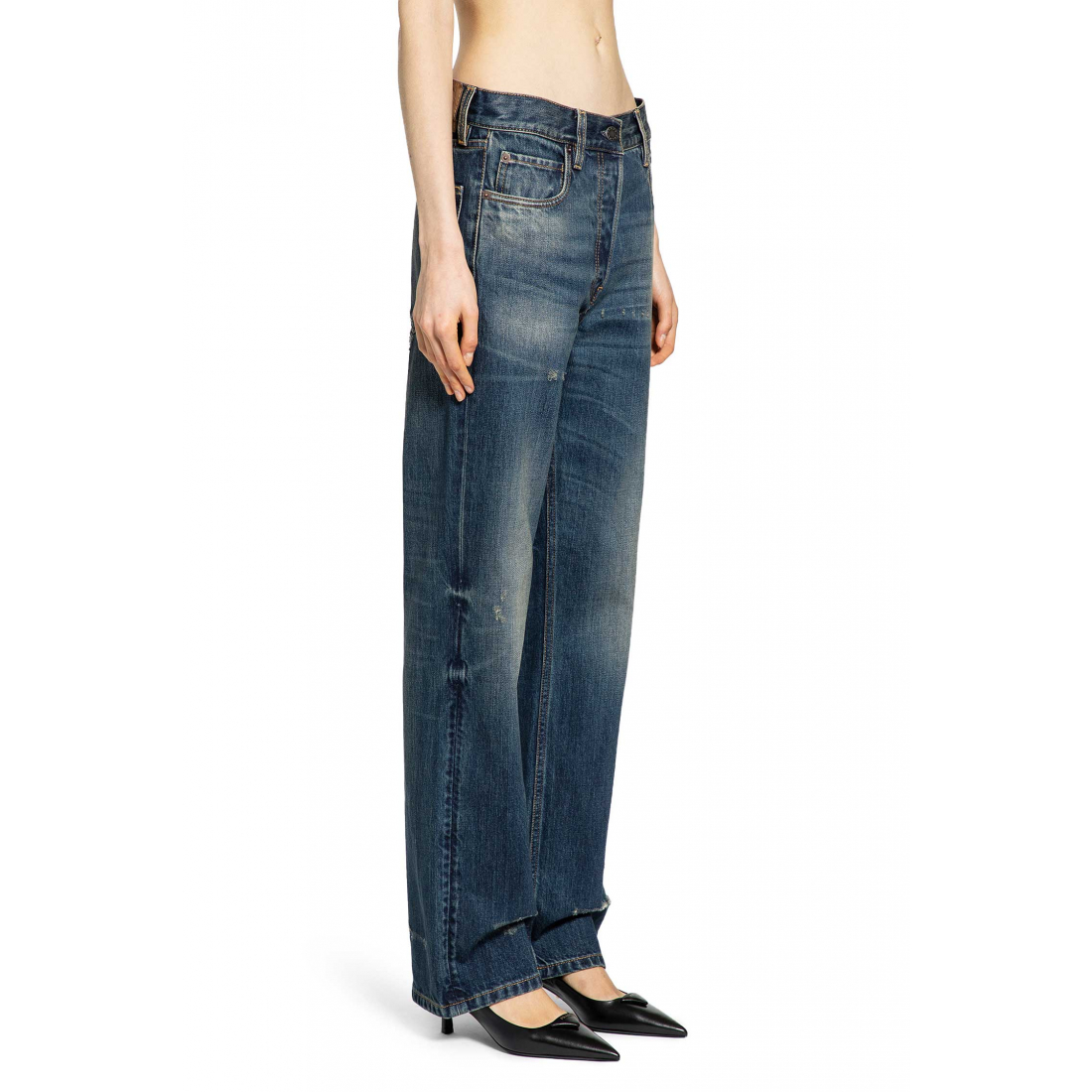 'Straight Leg Washed' Jeans für Damen