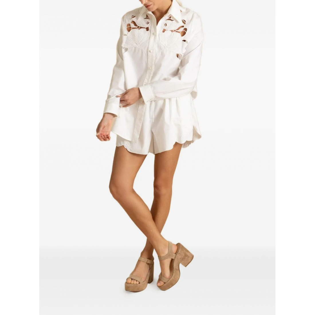 Short 'Scalloped-Hem' pour Femmes