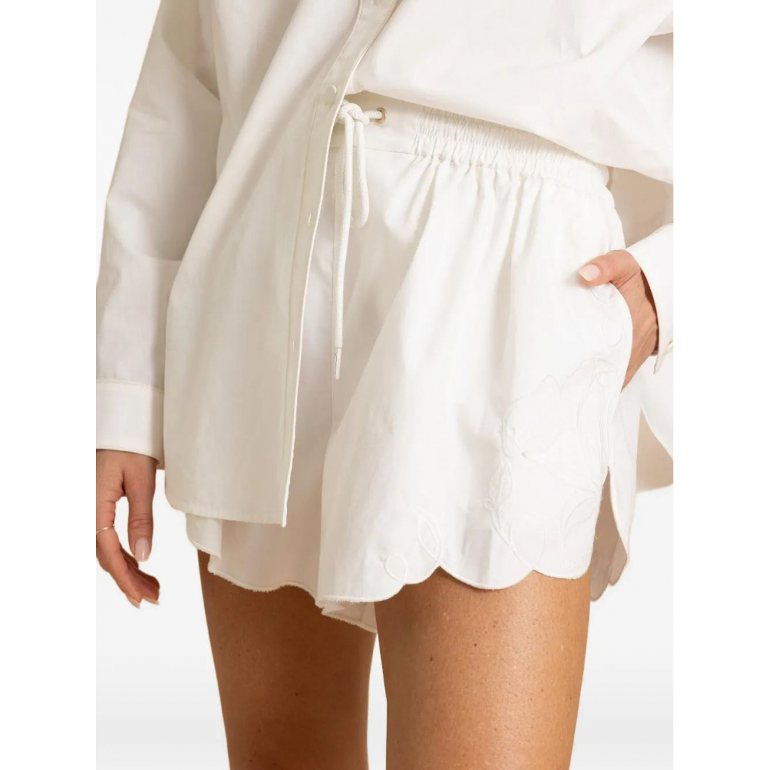 Short 'Scalloped-Hem' pour Femmes