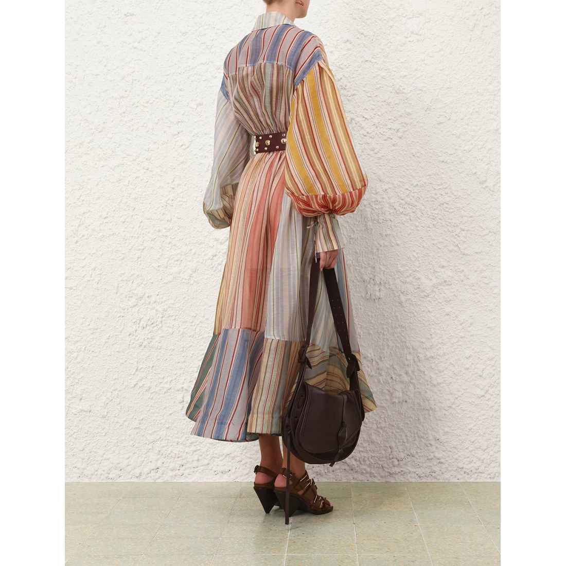 'Rebellion Striped' Midi Kleid für Damen