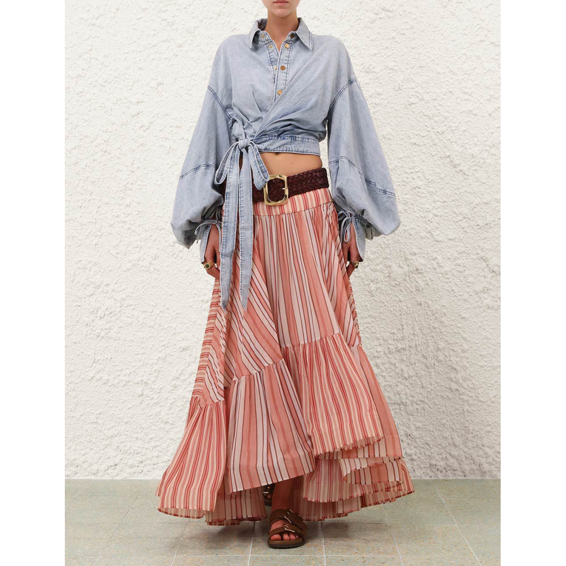 'Rebellion Bohemian' Midi Rock für Damen