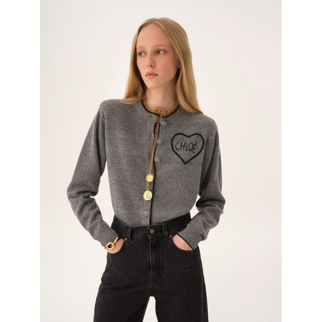 'Fitted Logo' Strickjacke für Damen