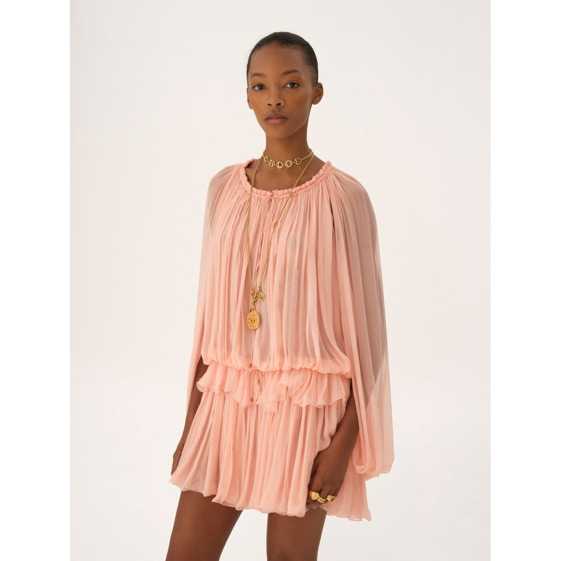 Robe 'Mini Chiffon Cape' pour Femmes