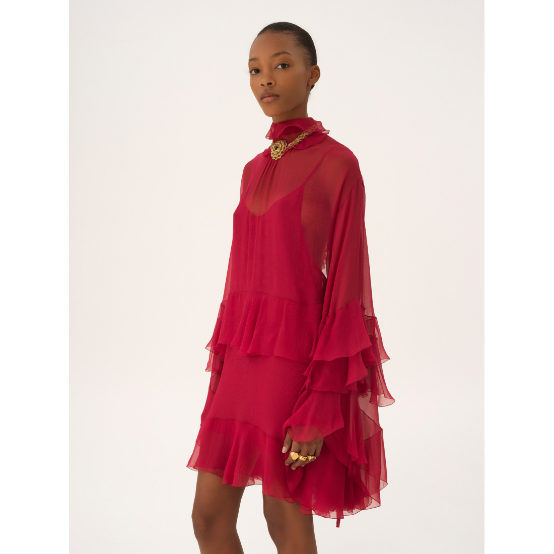 'Ruffled' Mini Kleid für Damen