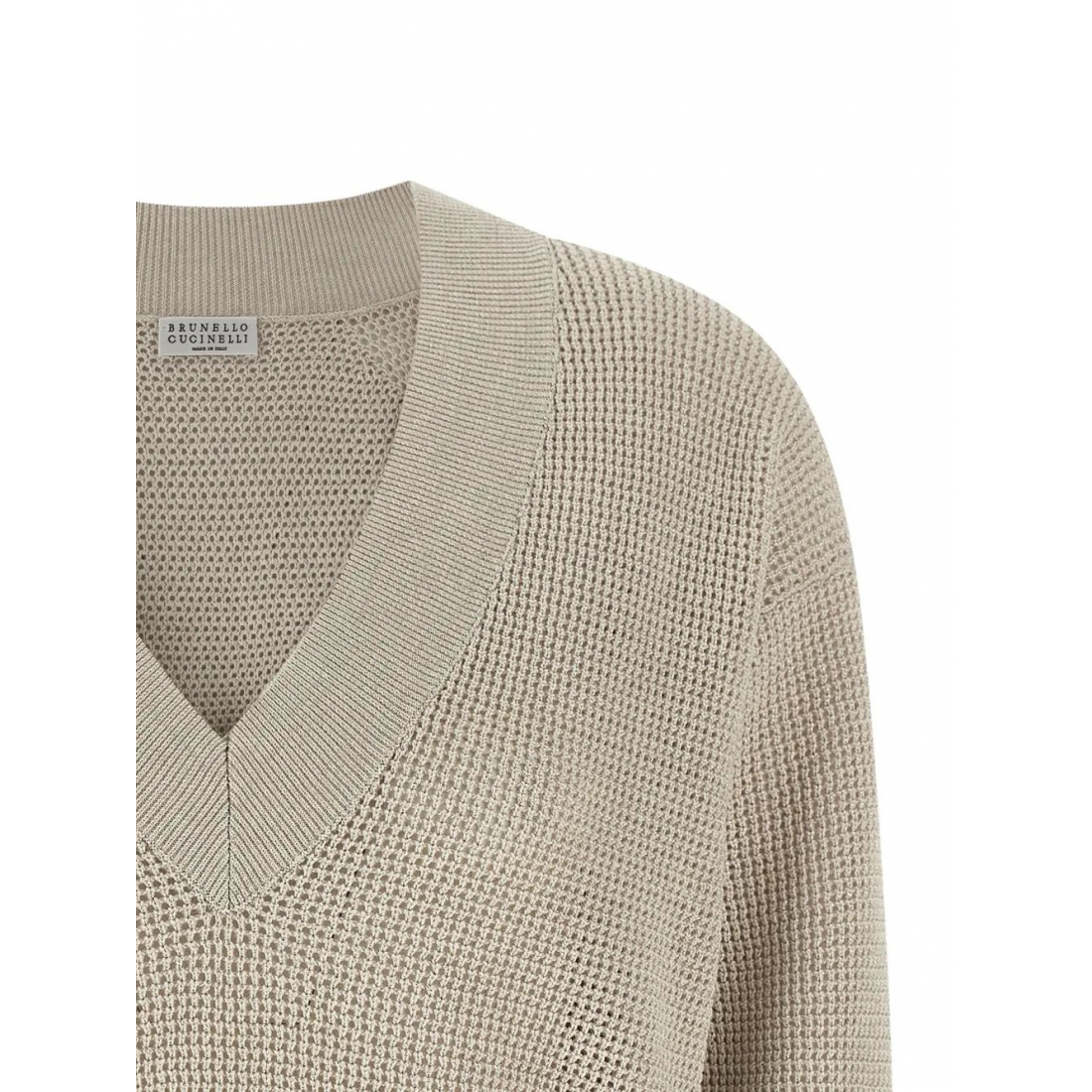 'Openwork V-Neck' Pullover für Damen