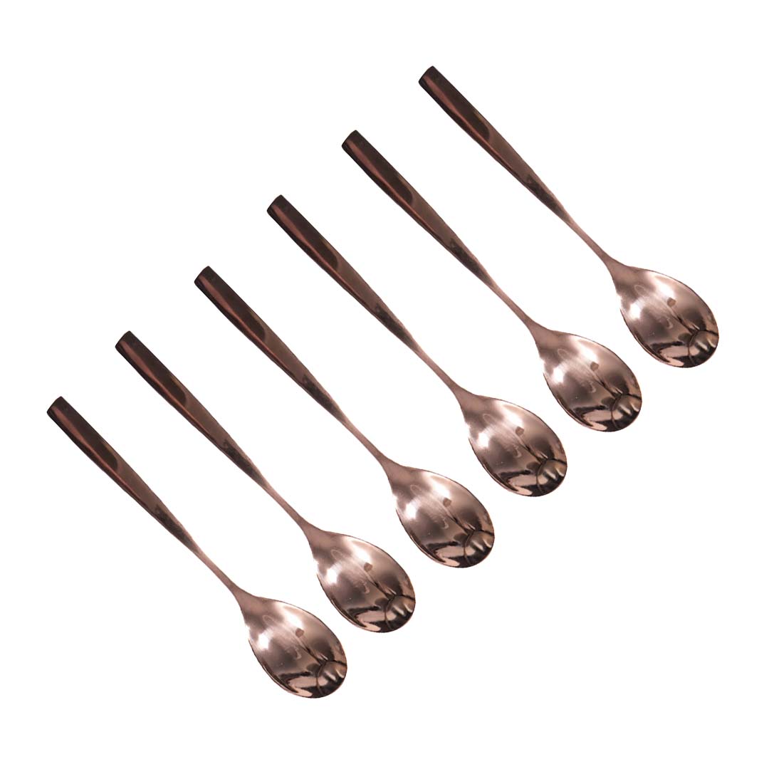Copper Dessert Spoons - Set Of 6