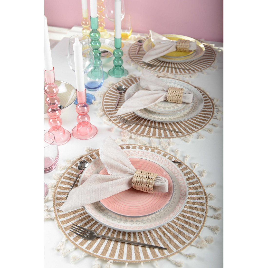 Assiette plate rose - coachella