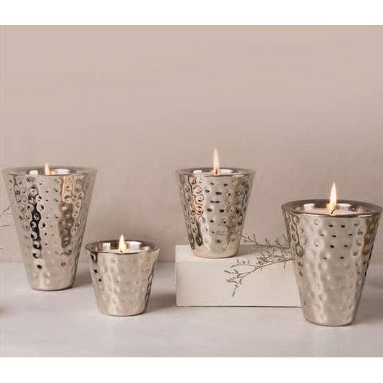 Kleine gehämmertes Silberkerze