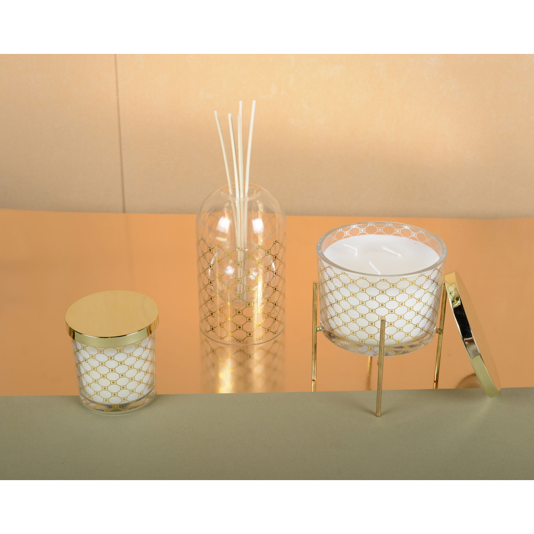 Diffuseur doré musc 8.5x14cm