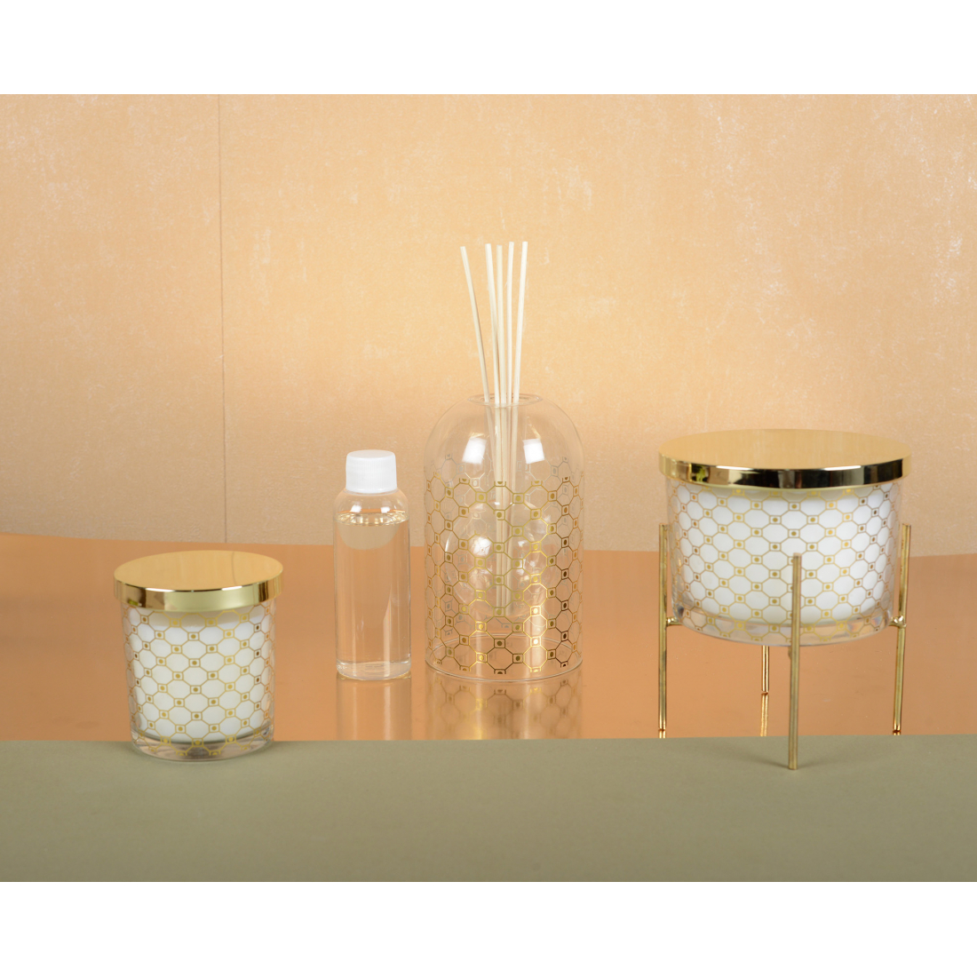 Diffuseur doré musc 8.5x14cm