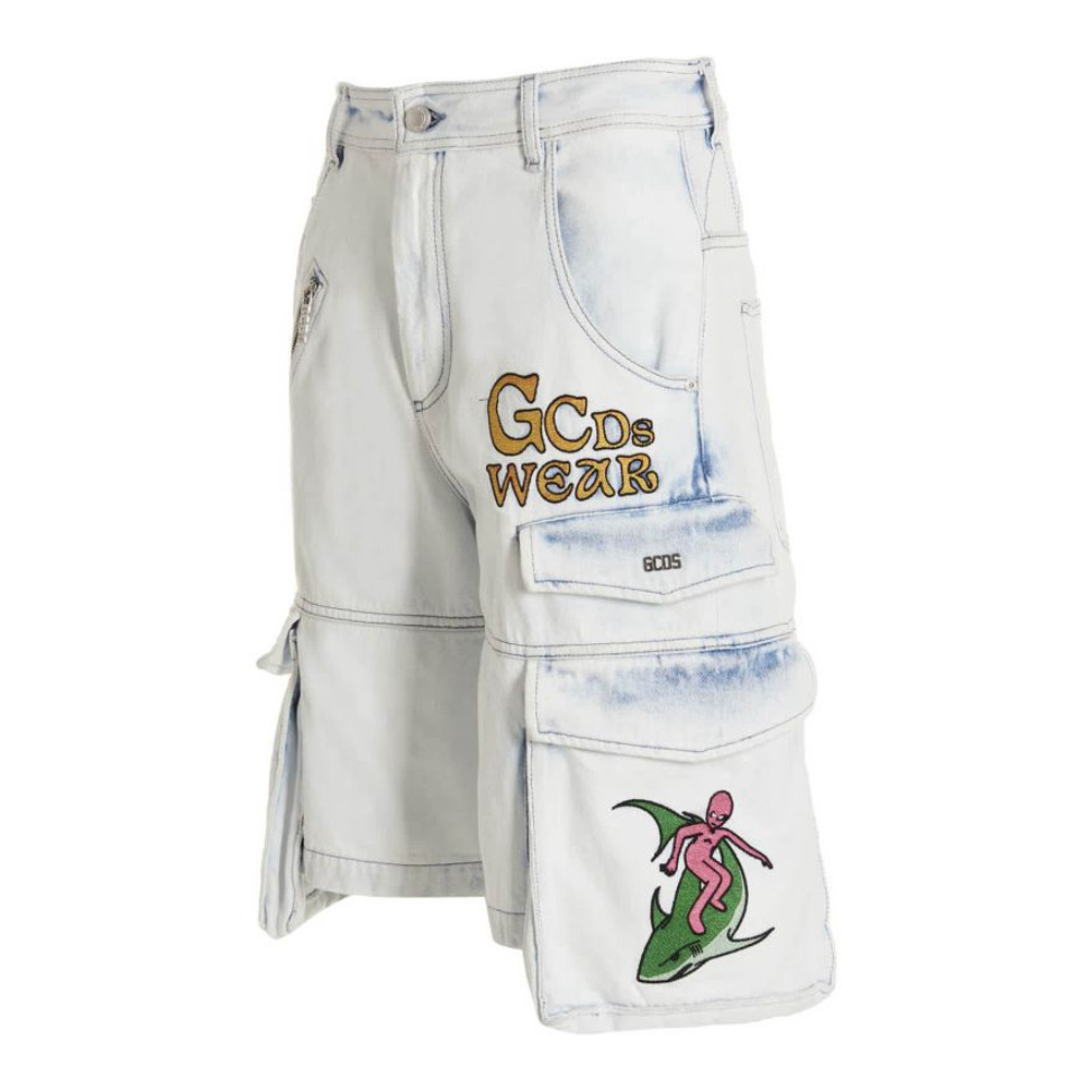'Bleached Embroidered Ultracargo' Bermuda Shorts für Herren