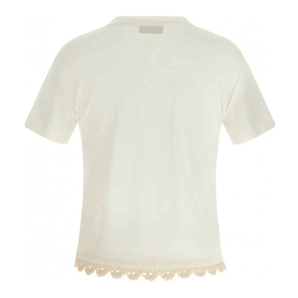 T-shirt 'Crochet-Hem' pour Femmes