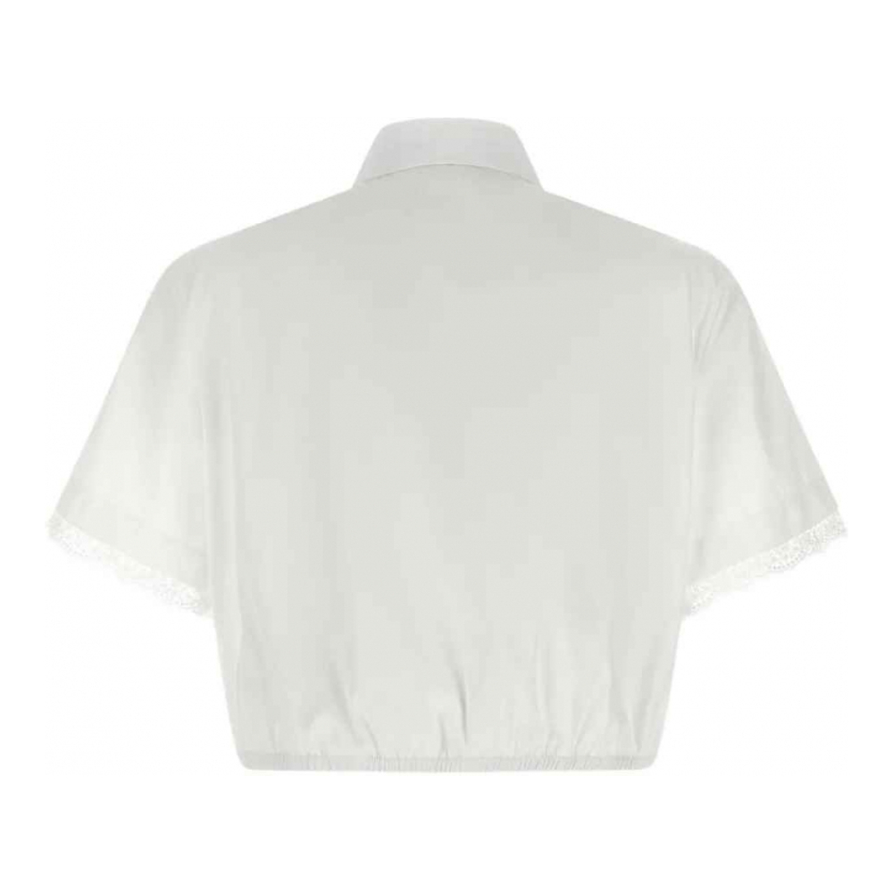Chemise 'Lace-Insert Cropped' pour Femmes