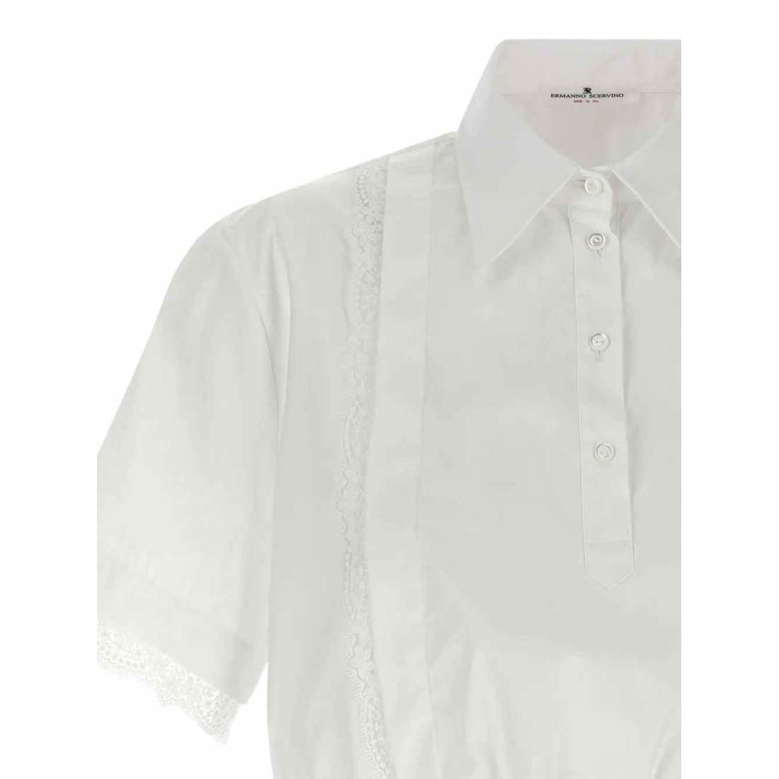 Chemise 'Lace-Insert Cropped' pour Femmes