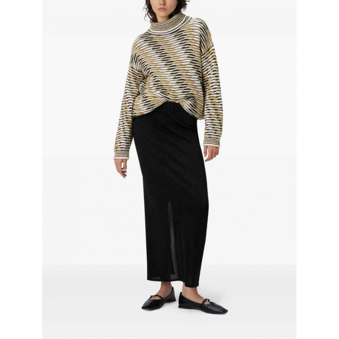 Jupe 'Metallic-Detail Slit' pour Femmes