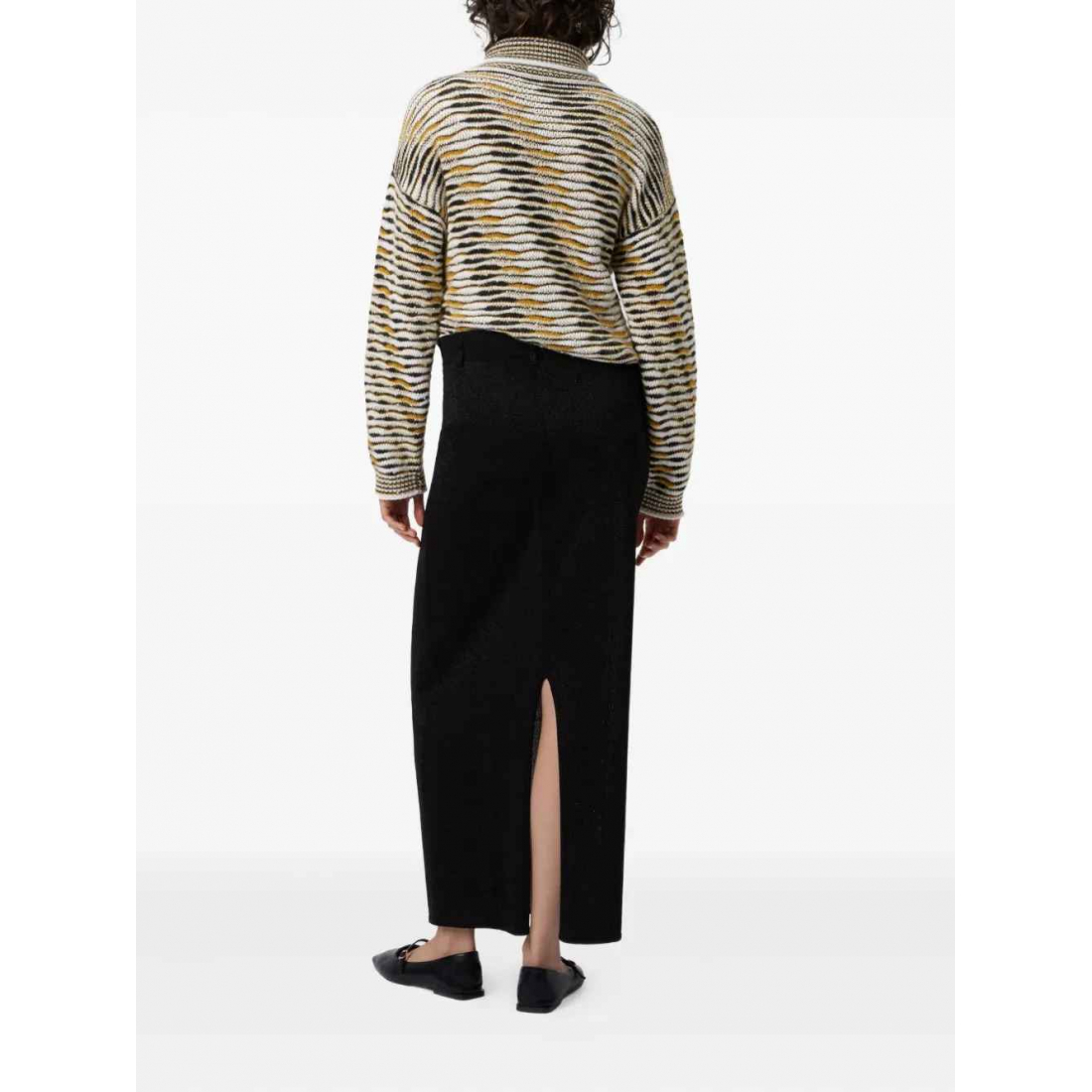 Jupe 'Metallic-Detail Slit' pour Femmes