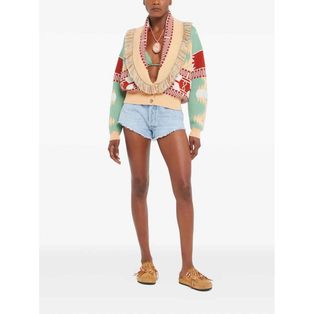 Cardigan 'Icon Jacquard Fringed' pour Femmes