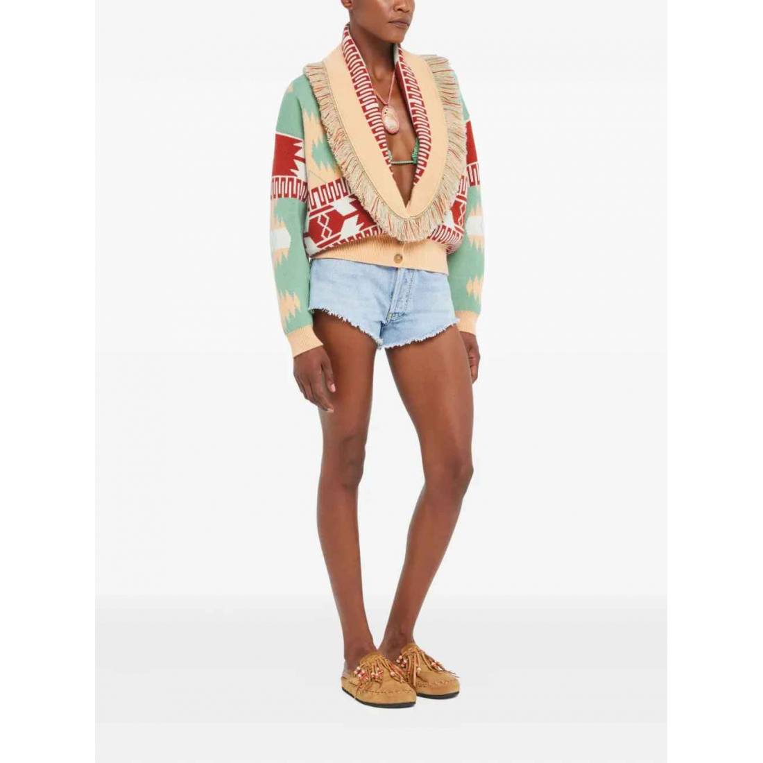 Cardigan 'Icon Jacquard Fringed' pour Femmes