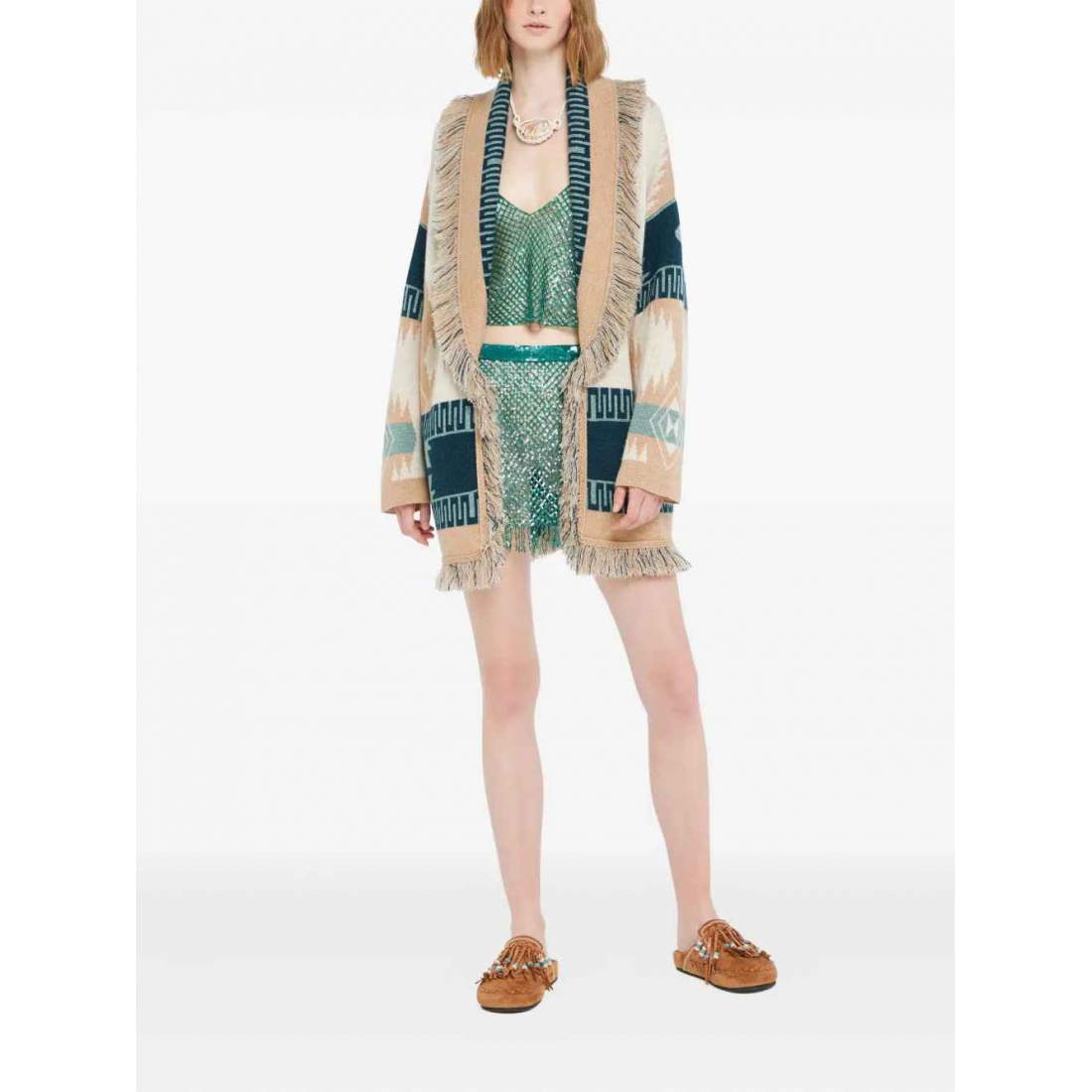 Cardigan 'Icon Jacquard Fringed' pour Femmes