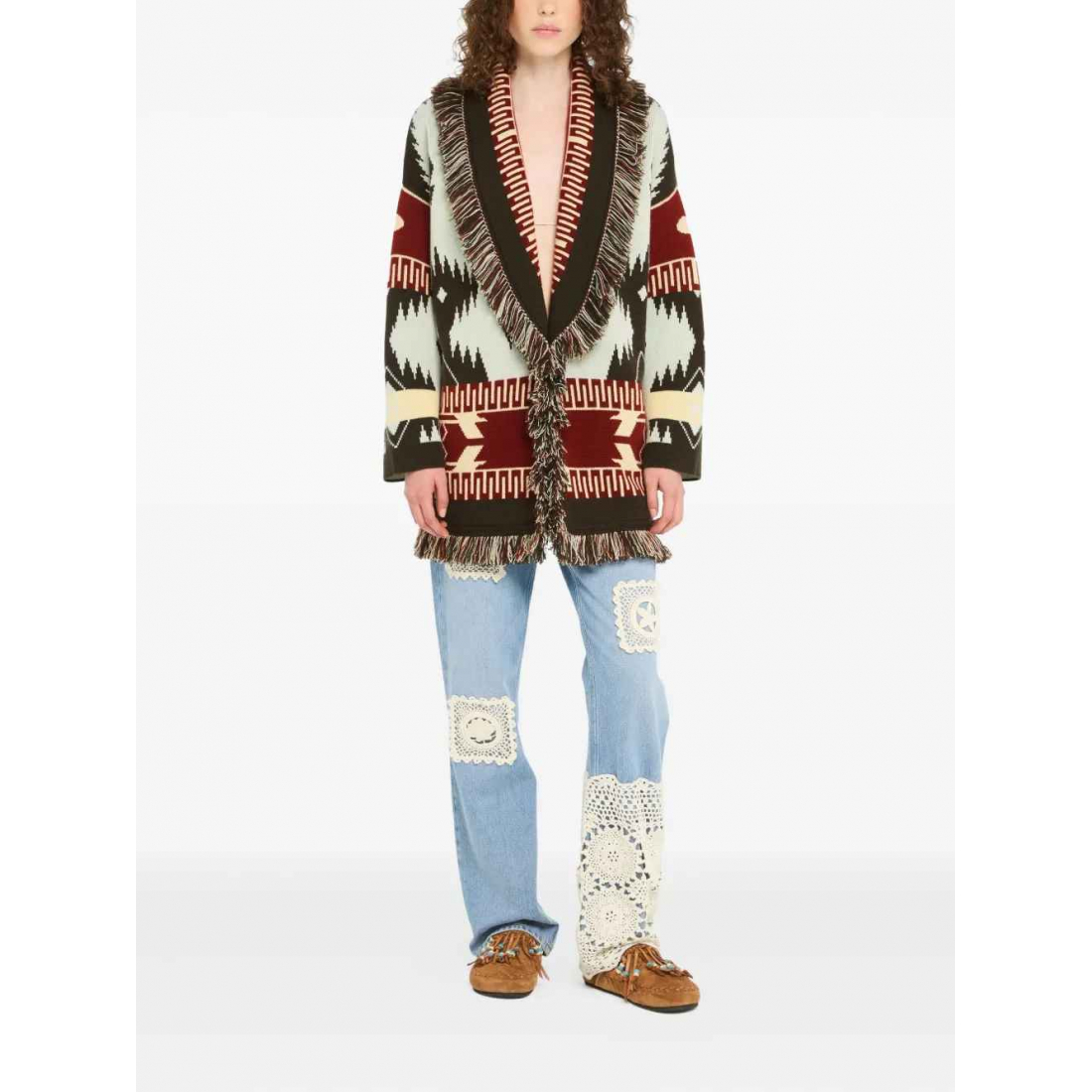 Cardigan 'Icon Jacquard Fringed' pour Femmes