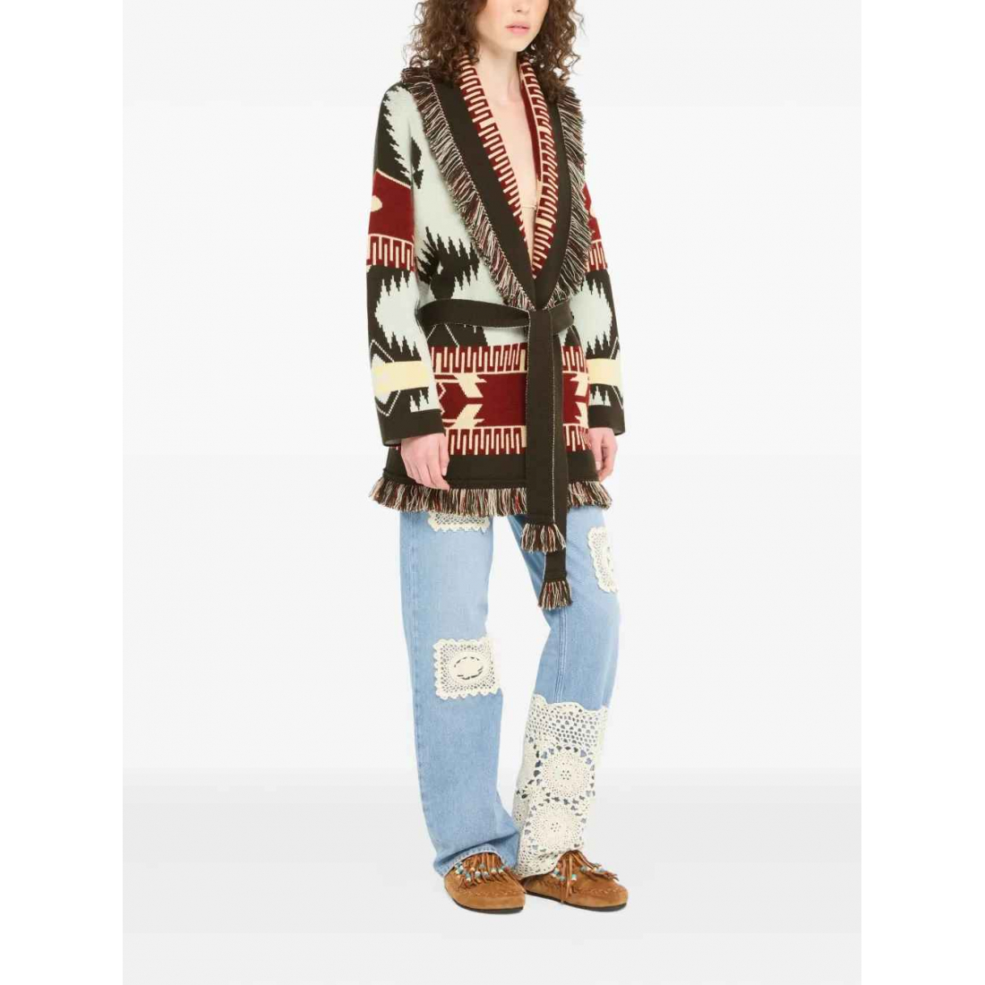 Cardigan 'Icon Jacquard Fringed' pour Femmes