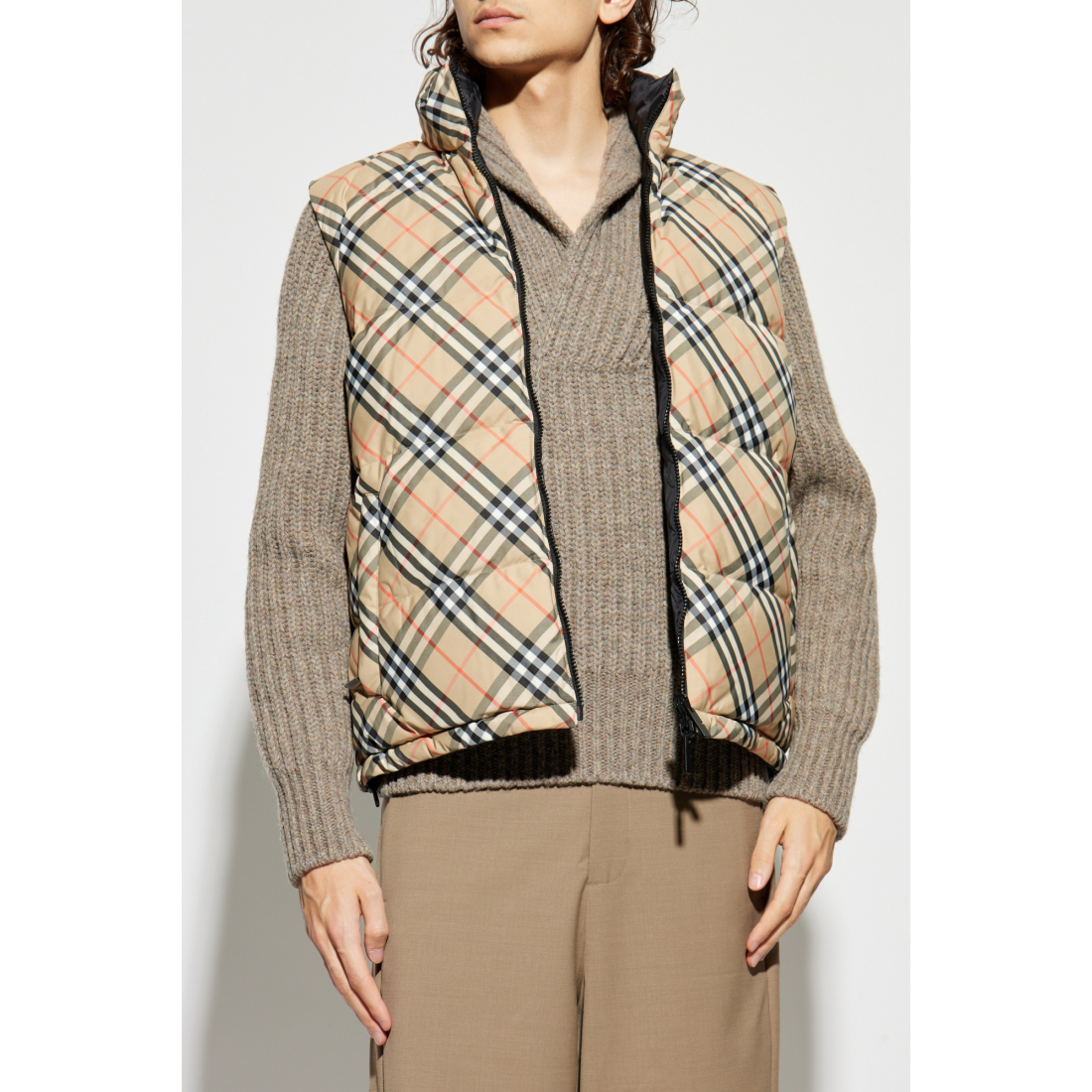 'Reversible check' Puffer-Weste für Herren