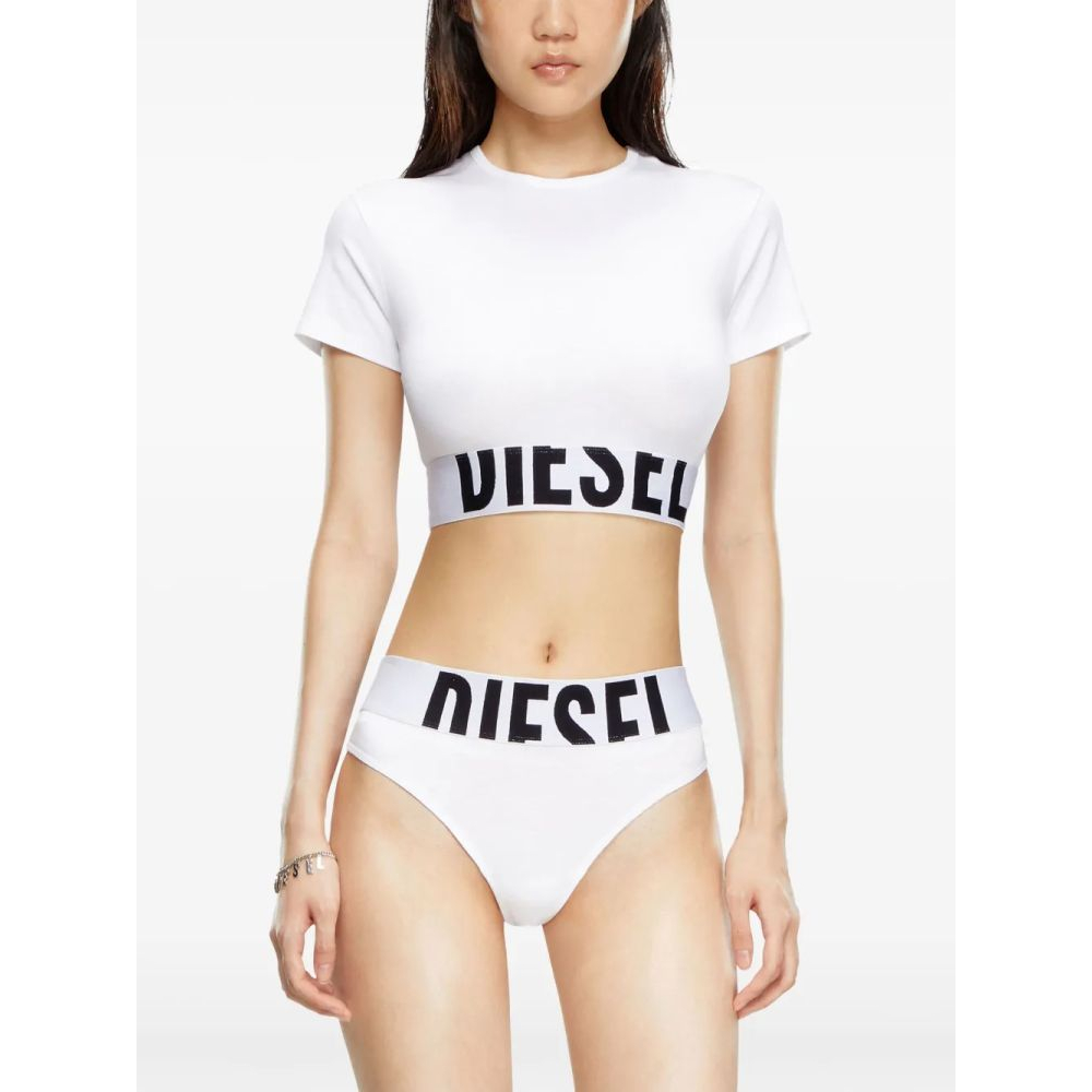 Crop Top 'Logo-Underband Crew-Neck' pour Femmes