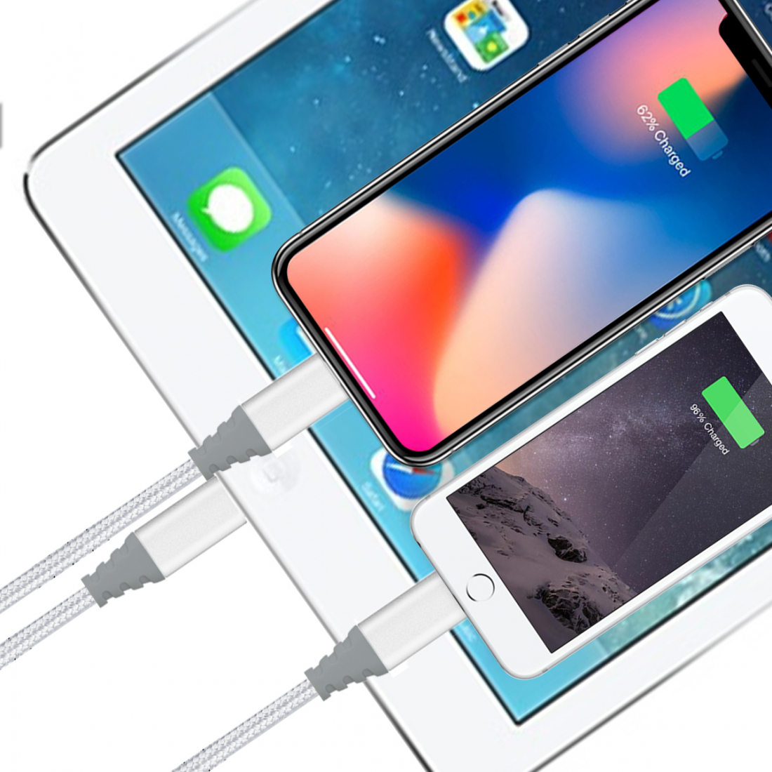 Cable Usb Vers 3 Ports Lightening