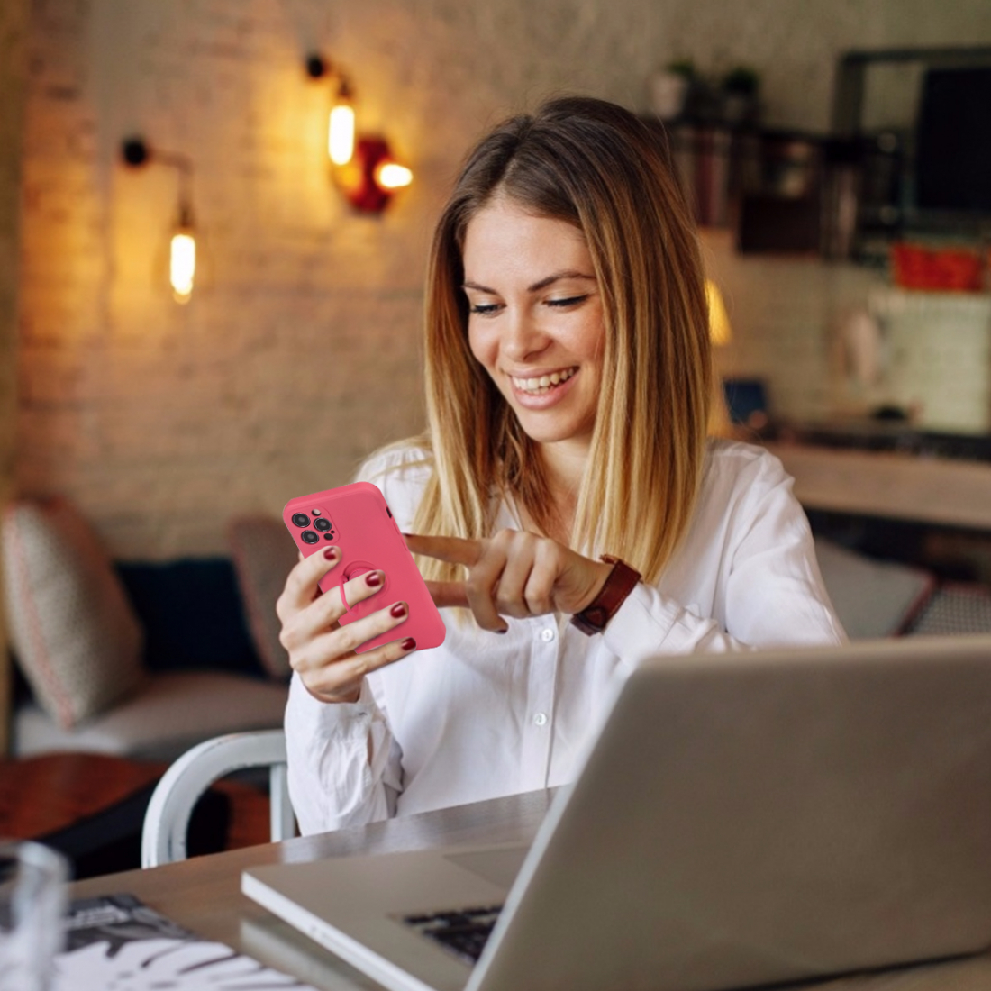 Coque Silicone Avec Anneau Magnetique