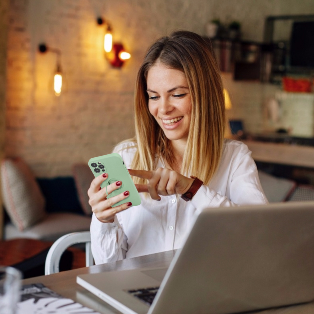 Coque Silicone Avec Anneau Magnetique