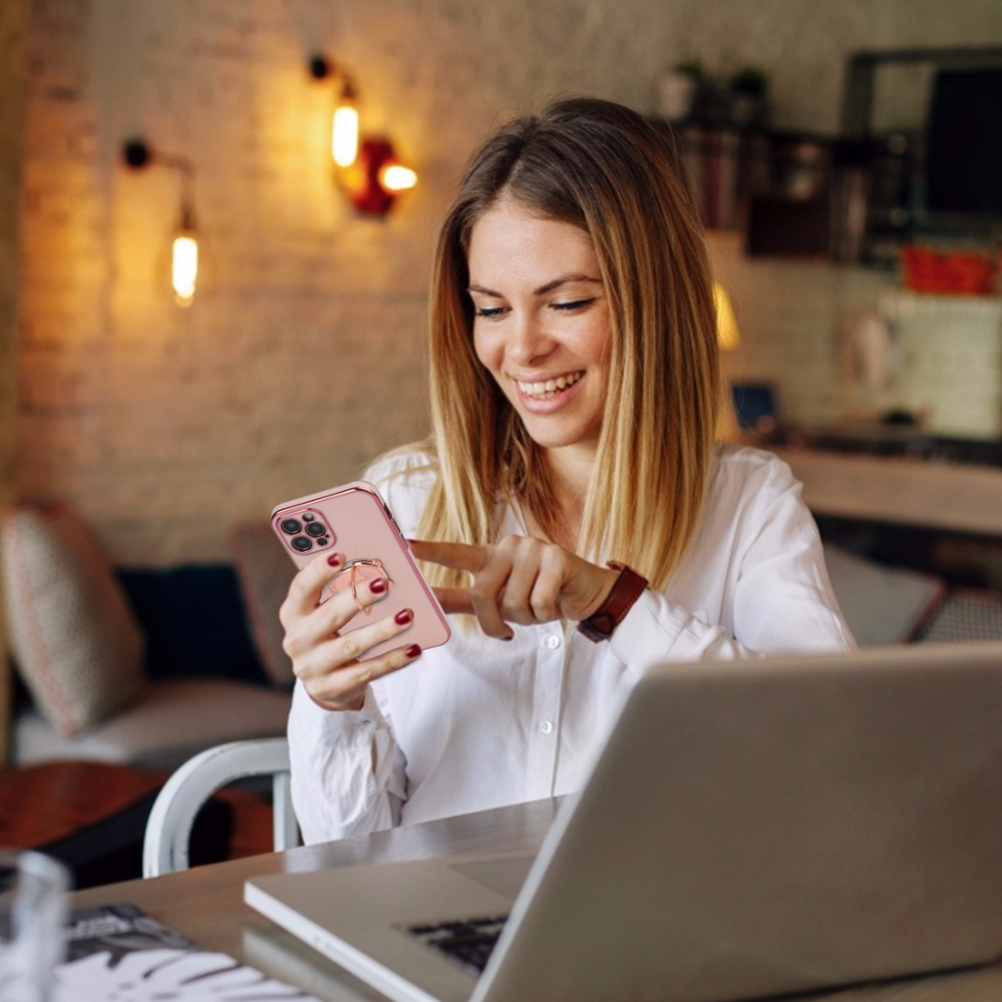 Coque Silicone Avec Anneau Magnetique