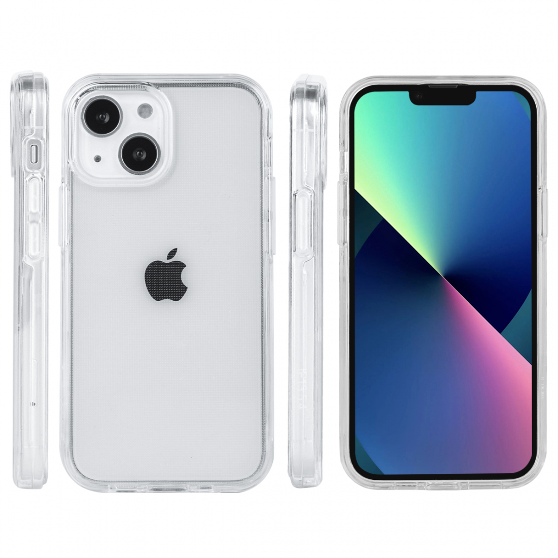 Coque Pour Iphone 13 Mini - 2 En 1 (Contour Silicone Et Coque Pour En Dur)