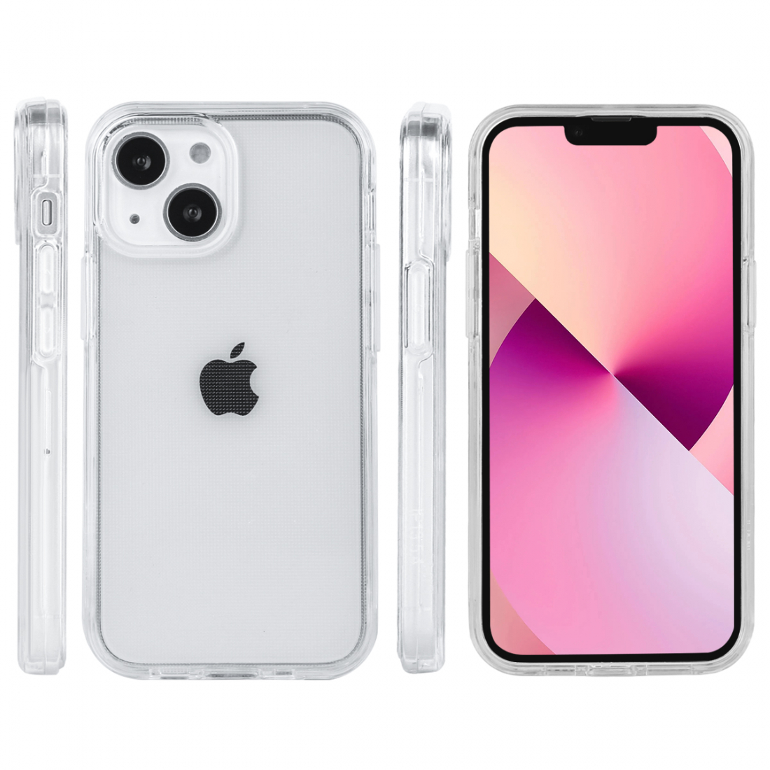 Coque Pour Iphone 13 - 2 En 1 (Contour Silicone Et Coque Pour En Dur)