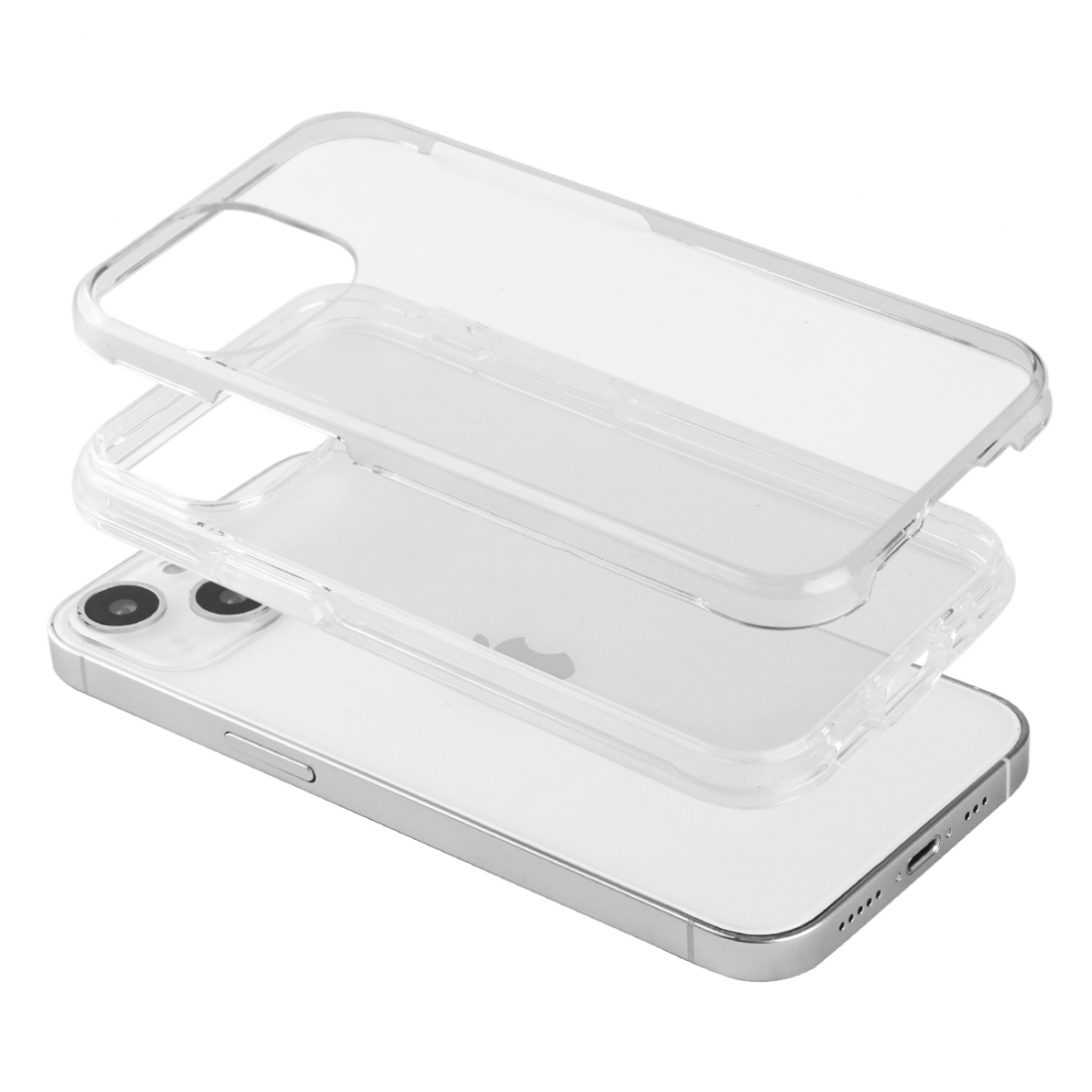 Coque Pour Iphone 13 - 2 En 1 (Contour Silicone Et Coque Pour En Dur)