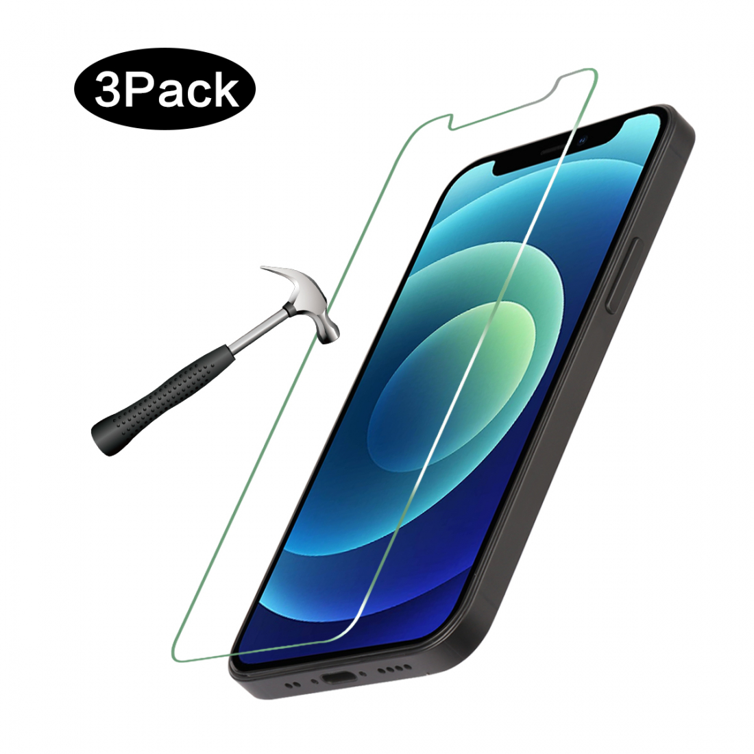 3er-Pack Displayschutzfolien aus gehärtetem Glas für iPhone 12 Mini