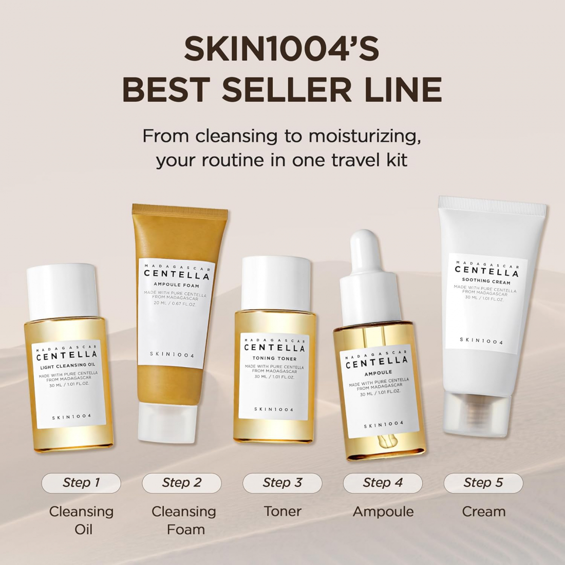 'Madagascar Centella Travel Kit' SkinCare Set - 5 Pieces