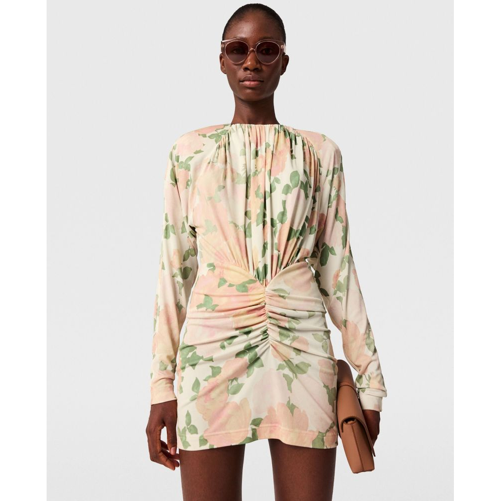 Robe à manches longues 'Peony Print' pour Femmes