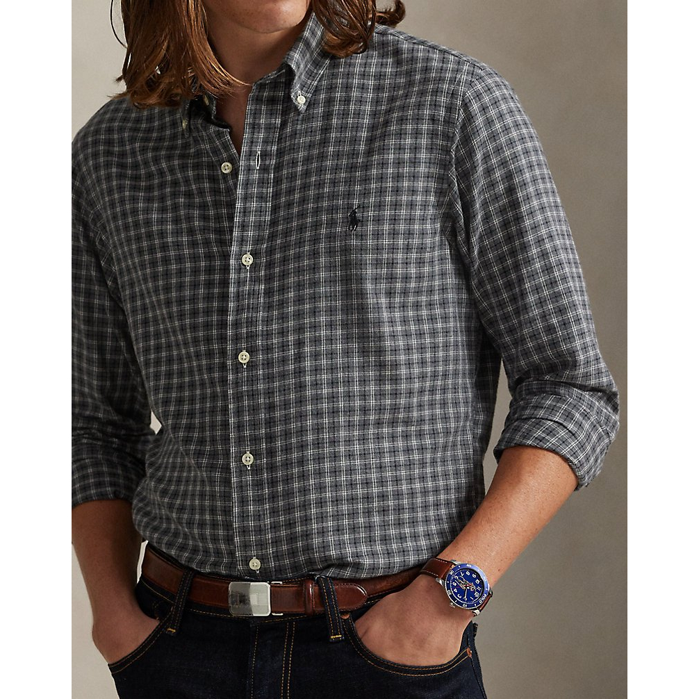 'Classic Fit Plaid Twill Shirt' pour Hommes
